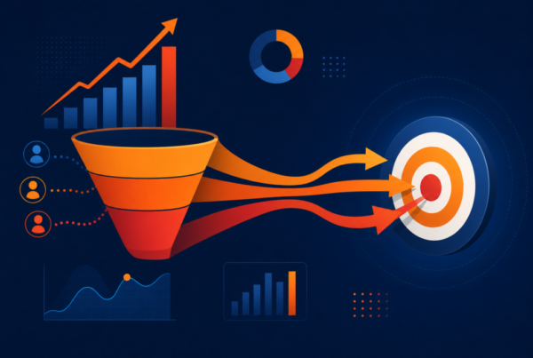 Lead generation funnel optimization growth illustration